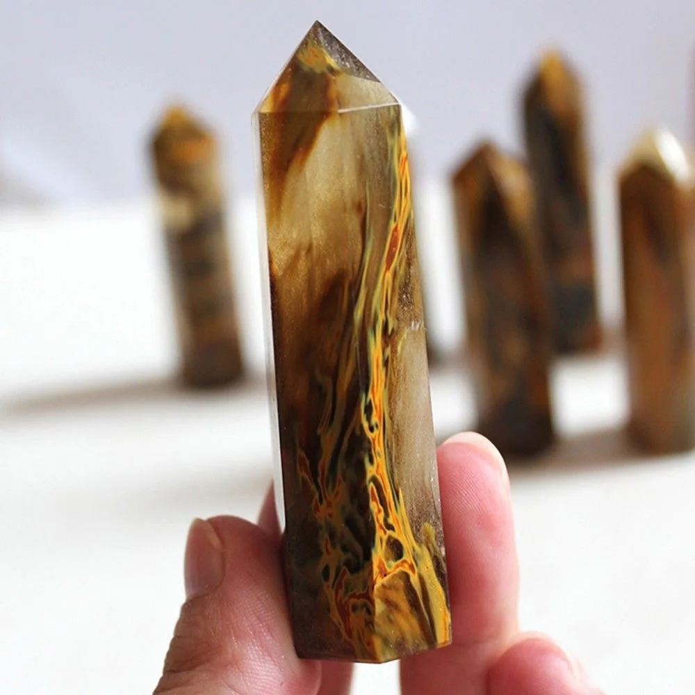 Редкий Натуральный Желтый лемурийский цитрин кварцевый кристалл грубая точка