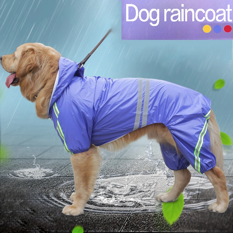 Плащ для собак домашних животных Водонепроницаемая Съемная дождевая куртка