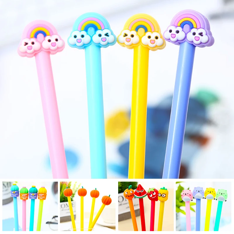 Милый кавайный Рождественский лось Радуга гелевая ручка Kawai Мультфильм Санта