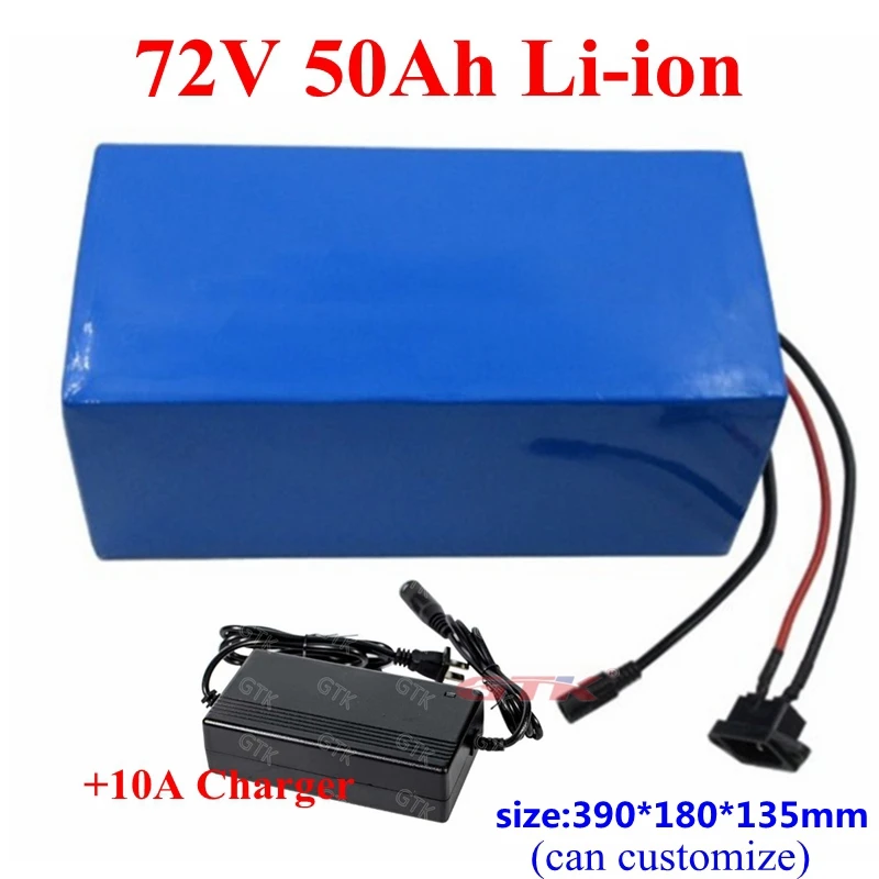 

GTK Power 72V 50Ah Lithium Li on battery pack with bms 20S for 3500w Motorcycle bicycle scooter ebike golf cart+84V 10A charger
