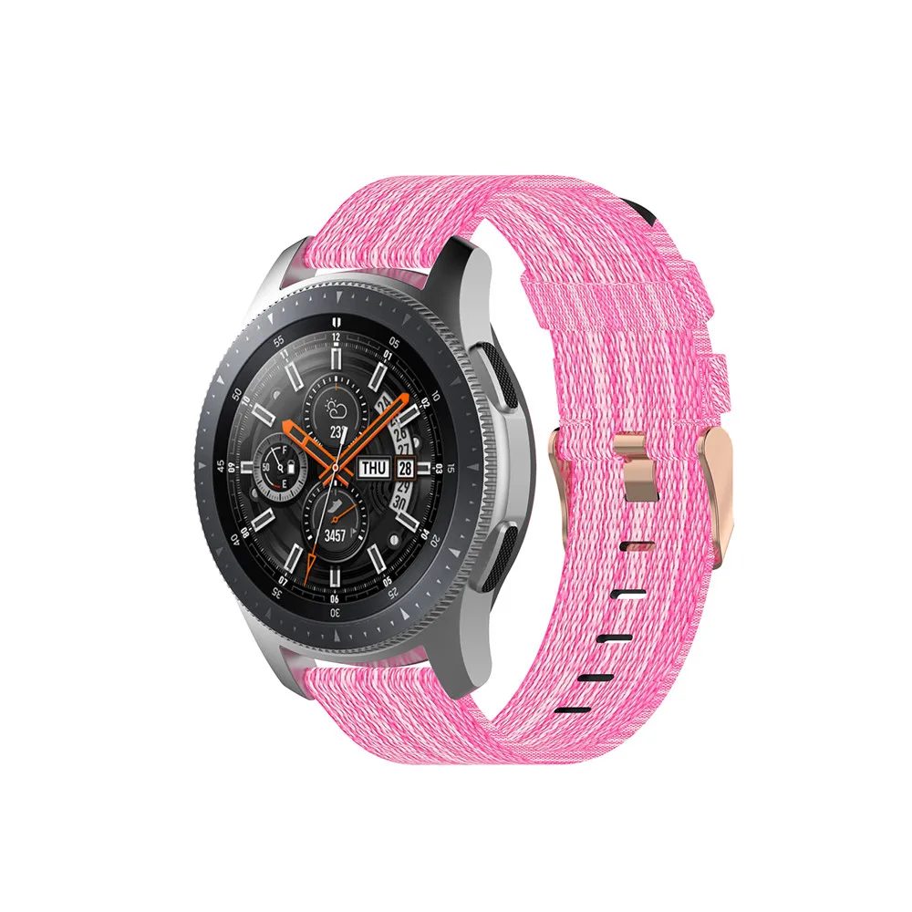 Pink 18 20 мм 22 мм холщовый нейлоновый ремешок для часов для samsung Galaxy Watch 42 мм 46 мм Active2 huawei Watch GT2 Amazfit GTR браслет - Цвет ремешка: Pink