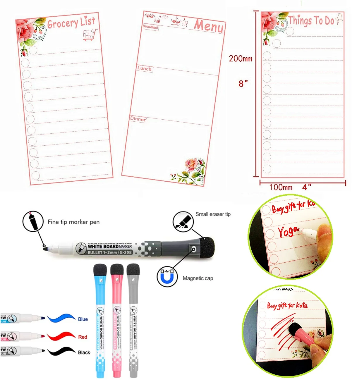 Магнитная доска для напоминаний о холодильнике 2 шт. | Дом и сад