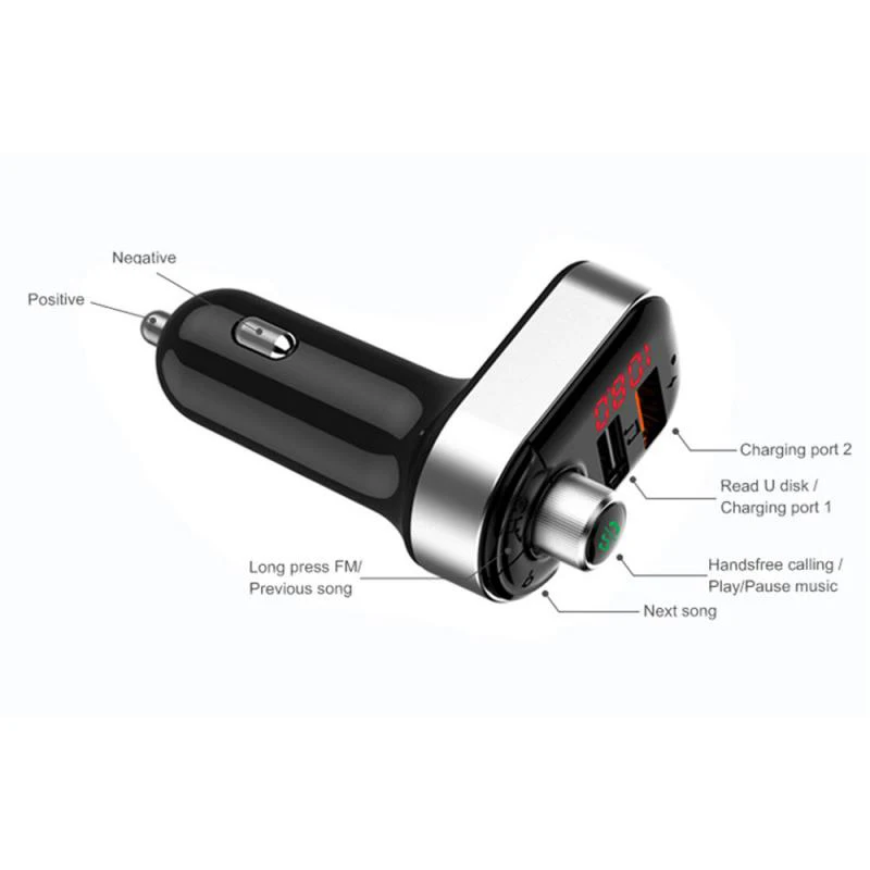Автомобильный Bluetooth 5 0 FM передатчик беспроводная гарнитура аудио приемник