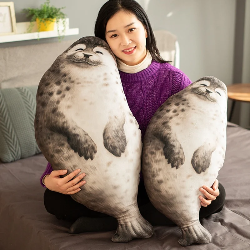 

Kawaii Large Soft Lion Plush Toy Cute Sea World Animal Seal Stuffed Doll Baby Sleeping Pillow Kids Girls Gift Home Decor