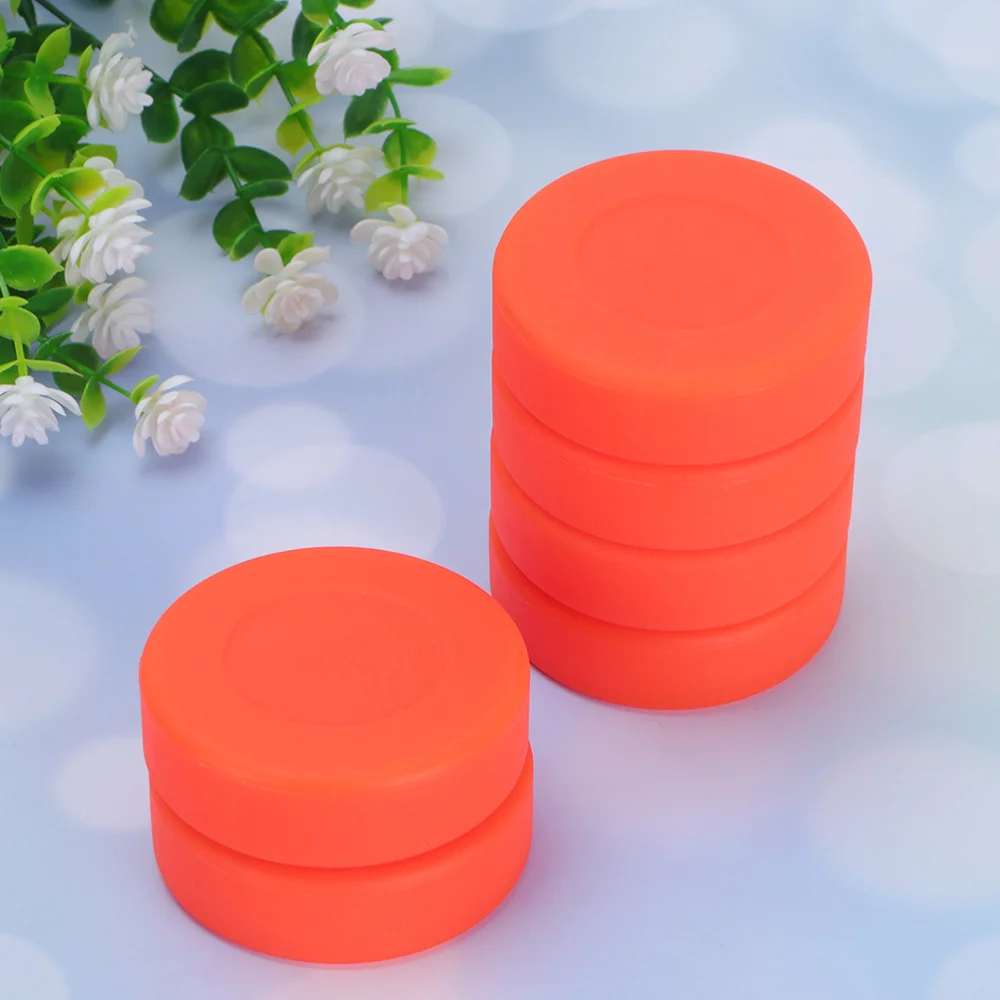 

10 Pcs Adjustable Hardness Rubber Ice Hockey Pucks Matte Hockey Balls Sports Supplies for Roller Street Hockey(Orange)