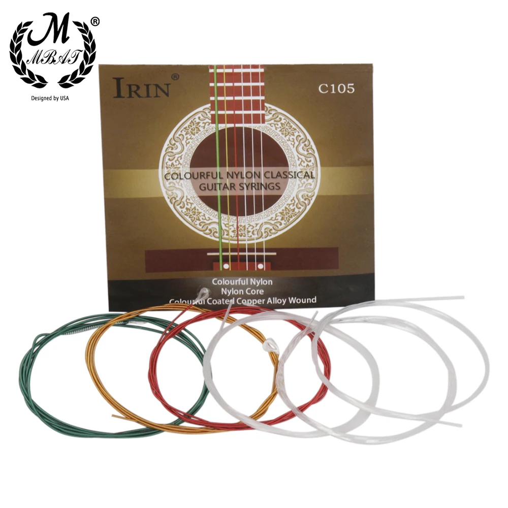 M MBAT 6PCS String Classical Guitar Strings C105 Colorful High-Quality Nylon Wound Instrument Accessorie | Спорт и развлечения