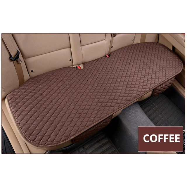 coffee rear 1 piece AUTOYOUTH Чехлы для автомобильных сидений передние/задние/полный комплект выберите автомобильный льняной чехол для сиденья тканевые автомобильные аксессуары универсальный размер Противоскользящий - Название цвета: coffee rear 1 piece