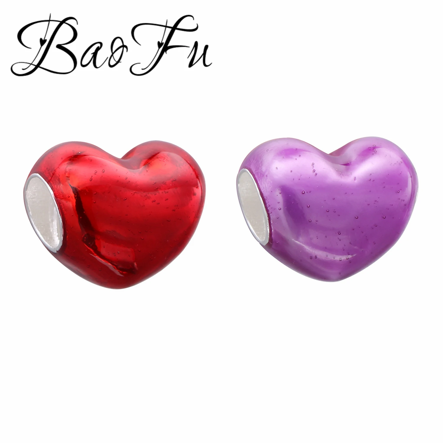 

BaoFu S925 Sterling Silver Bubble Love Heart-shaped Beads with Bracelet DIY Accessories Lover Contains The Choice of Love