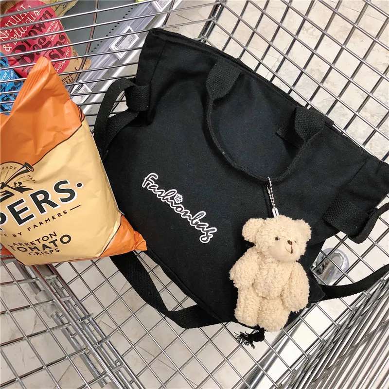 Модная японская сумка через плечо ins Большая вместительная холщовая