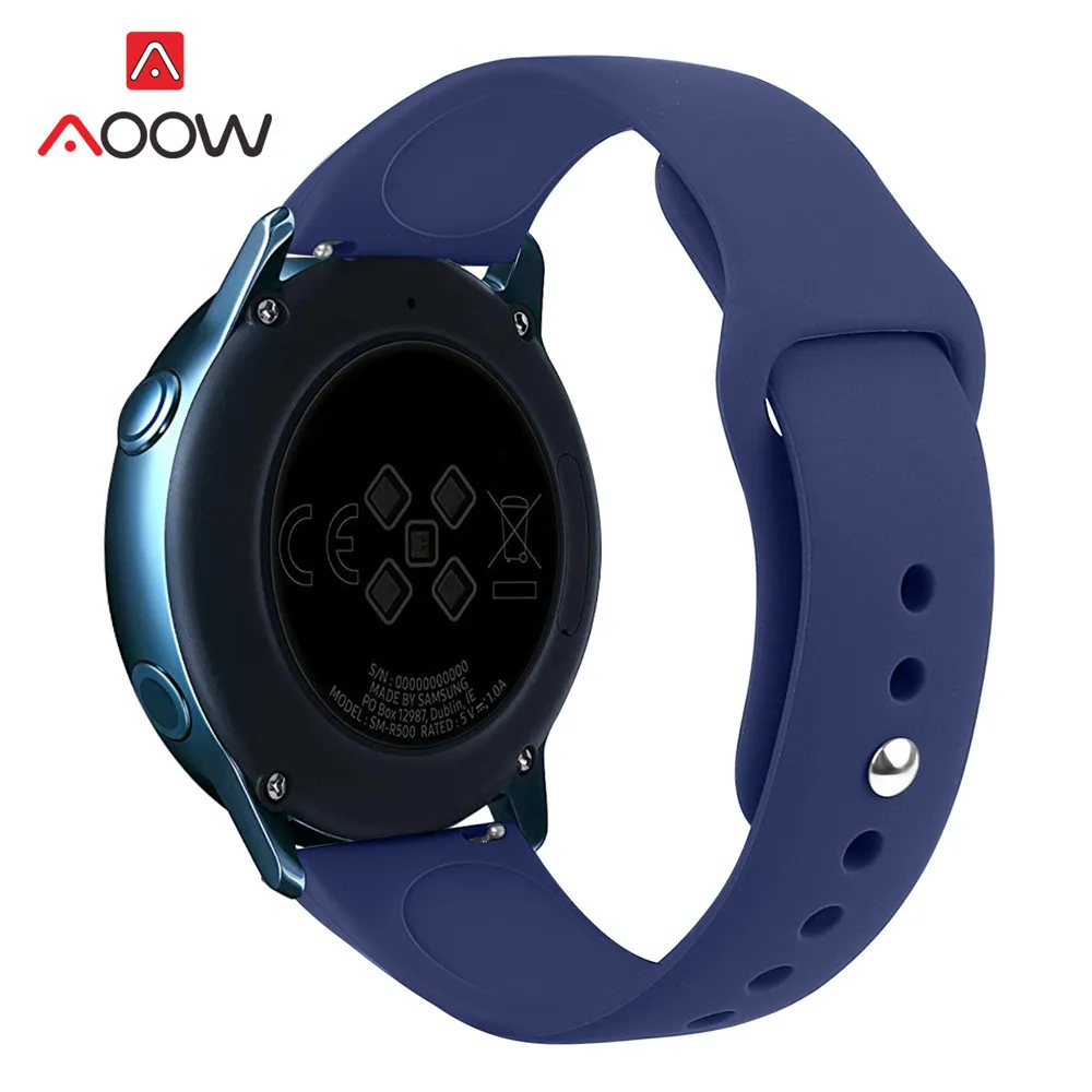20 мм силиконовый спортивный ремешок для samsung Galaxy Watch Active 42 мм gear Sport S2 Amazfit bip для мужчин и женщин сменный Браслет