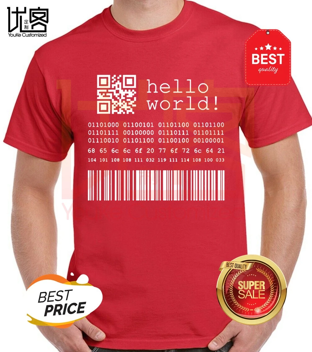 Letter T Shirt Men Cotton Java Programmer Computer Hello World Code Linux Geek Team Wear Basic Gifts Print Homme Hip Hop | Мужская