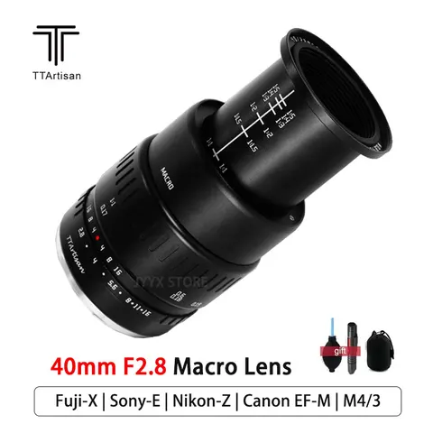 TTArtisan 40 мм F2.8 макрообъектив для SONY E FUJI X Canon M Panasonic Olympus M43 Nikon Z Mount Cameras APS-C MF макро объектив
