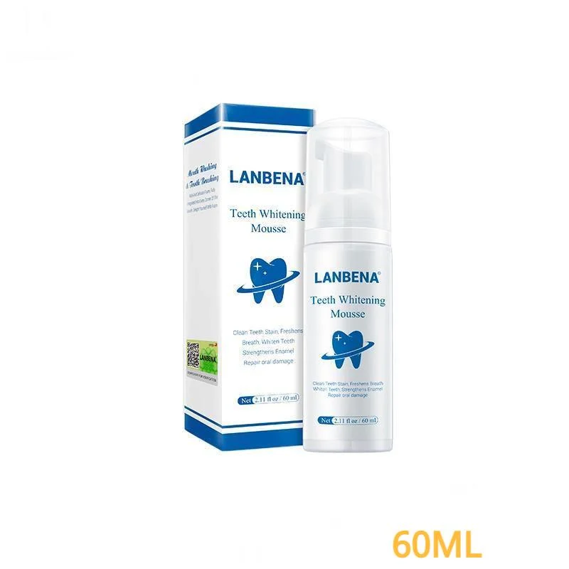 

LANBENA Teeth Whitening Mousse Toothpaste Dental Oral Hygiene Remove Stains Plaque Teeth Cleaning Tooth White Tool 60ML