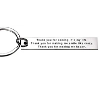 thank you for coming into my life inspirational dog tag pendant for men women keychain gift