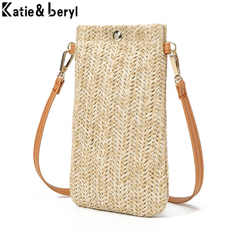 Простая дизайнерская соломенная сумка через плечо для женщин 2021 фирменные