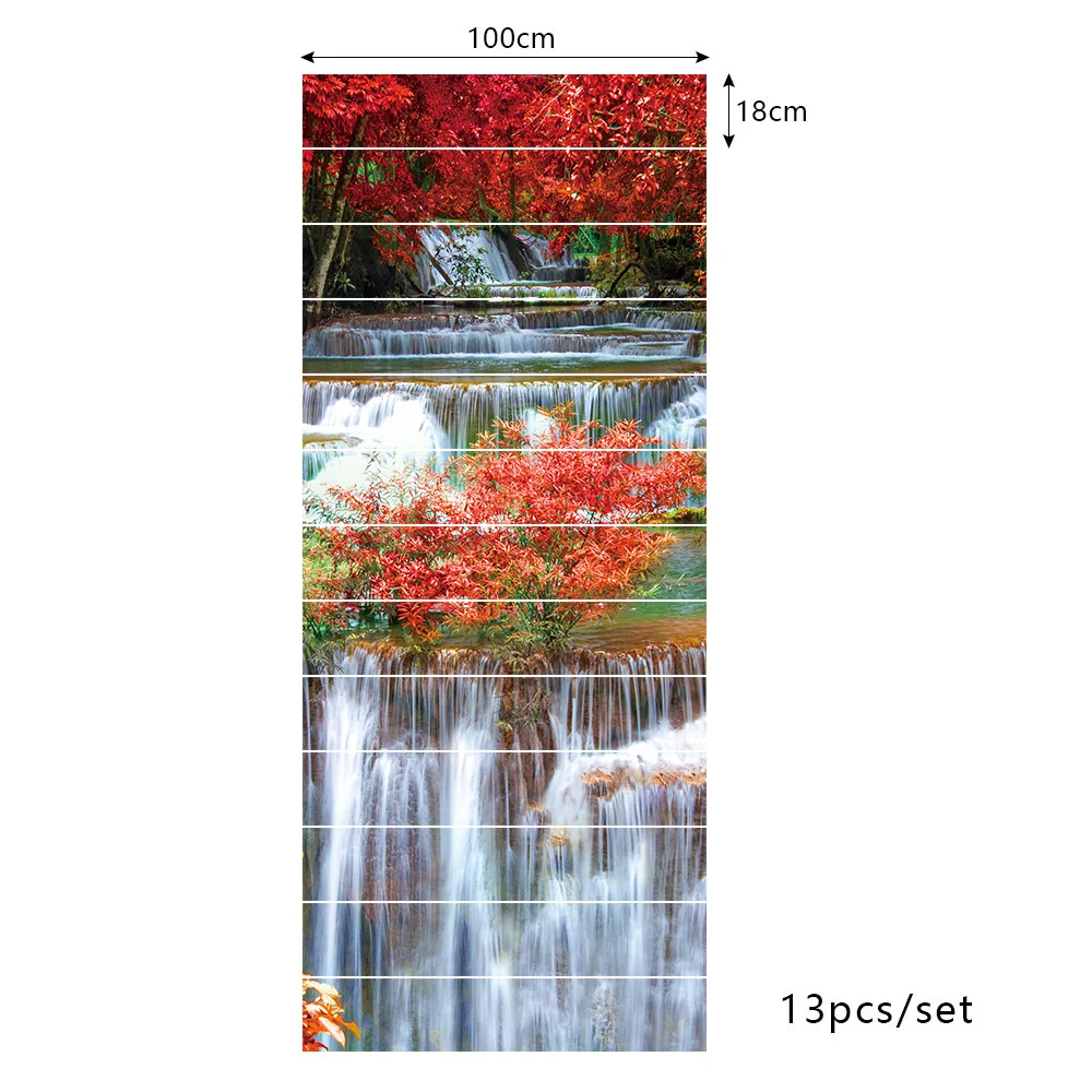 

18x100cmX13pcs 18x100cmX6pcs Stair Sticker Waterproof Self-adhesive PVC Staircase Sticker for House Stairway Decor DIY Wallpaper