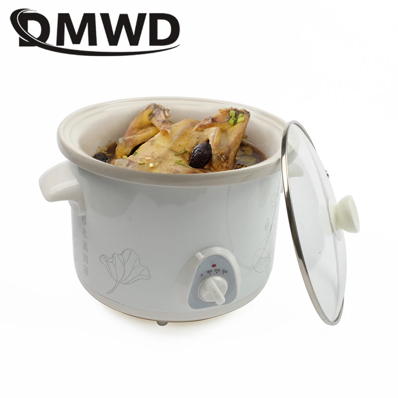 DMWD 1.5L электрическая мини-Мультиварка тушеная суп каша здоровье горшок контроль времени керамическая машина для приготовления пищи для детей Пароварка для еды ЕС