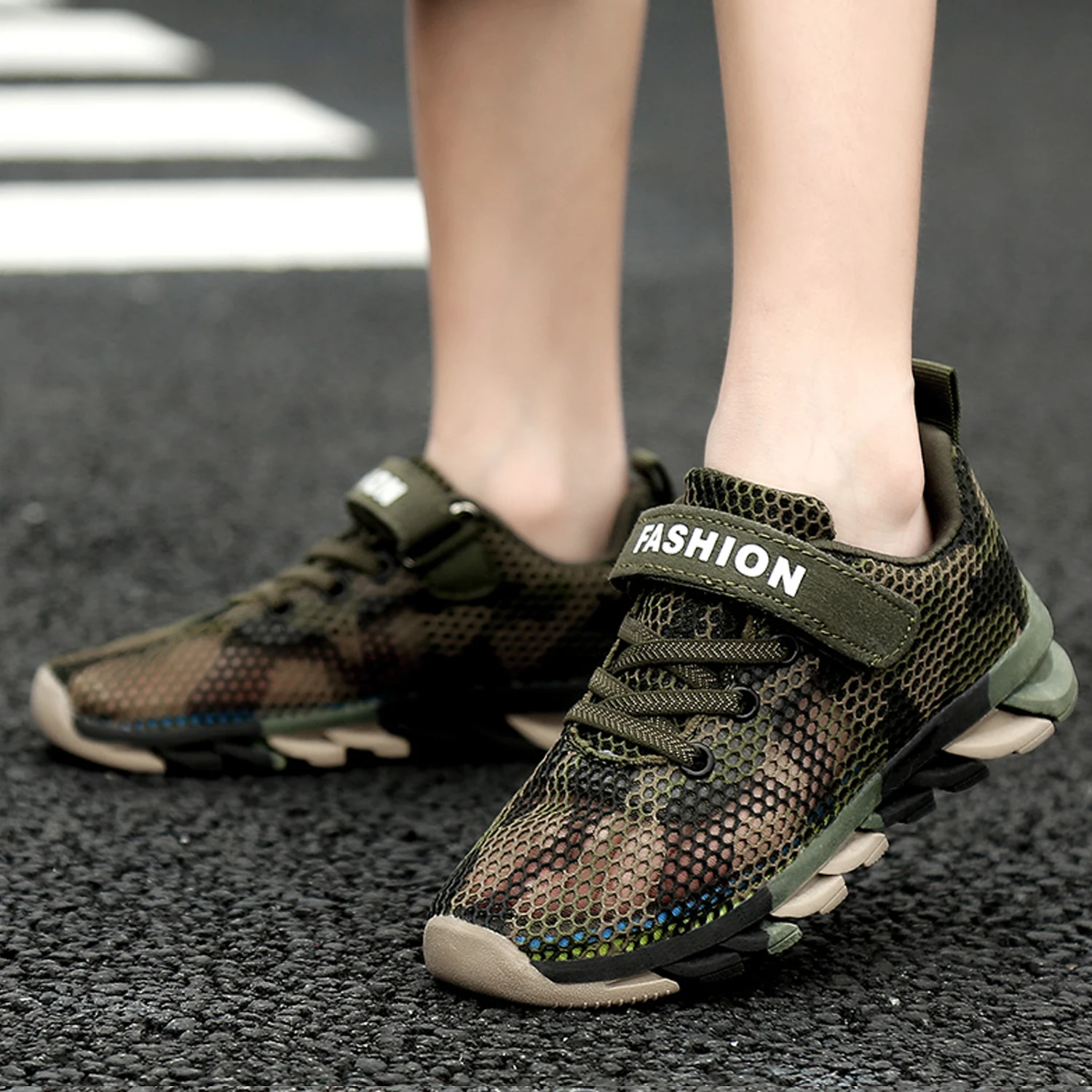 

Camouflage Print Basketball Shoes for Kids Boys Outdoor Sneakers Children's Sport Shoes