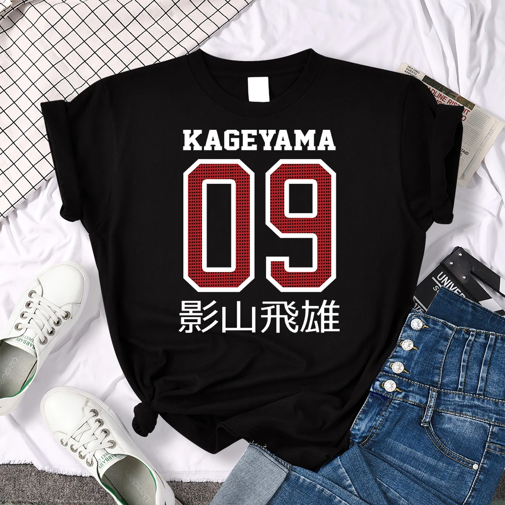 Уличная мода футболки с аниме принтом Haikyuu Женская свободная футболка оверсайз