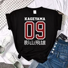 Уличная мода Haikyuu футболка с аниме-принтом, Женская свободная футболка, мультяшная толстовка, модные летние топы с круглым вырезом