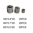 60 шт. M3 M4 M5 * 2D Резьбовая вставка винтовая резьба набор для ремонта 304 нержавеющая сталь rosca для оборудования Инструменты для ремонта мастерской