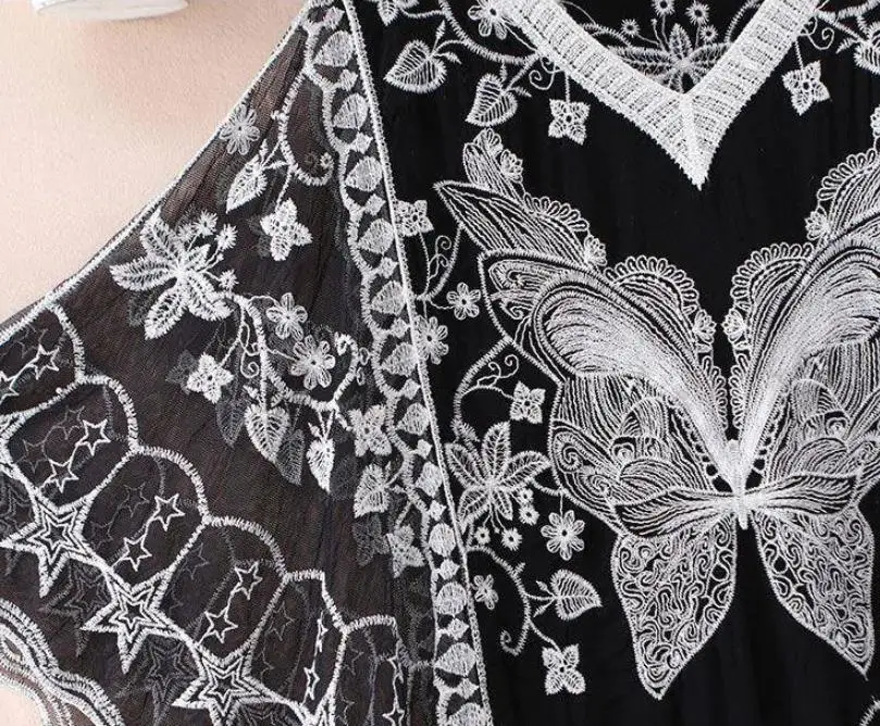 Шикарная английская блузка с вышивкой WomenTops 2020 летняя уличная пляжная