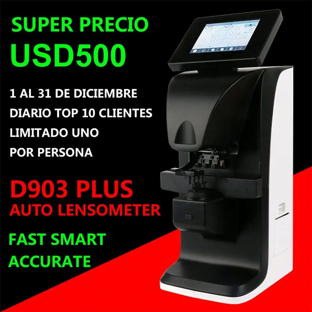 

High quality Automatic 5.7 inch LED screen lensometer with Green LED light source for Optometry Hartman testing method
