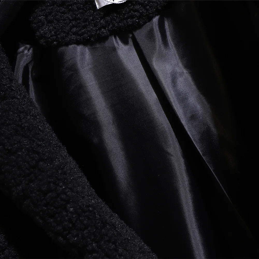 

2020 Autumn and Winter Fashion Black Women's Cashmere Cardigan Coat New Loose Hooded Casual Long Sleeve Hoodies