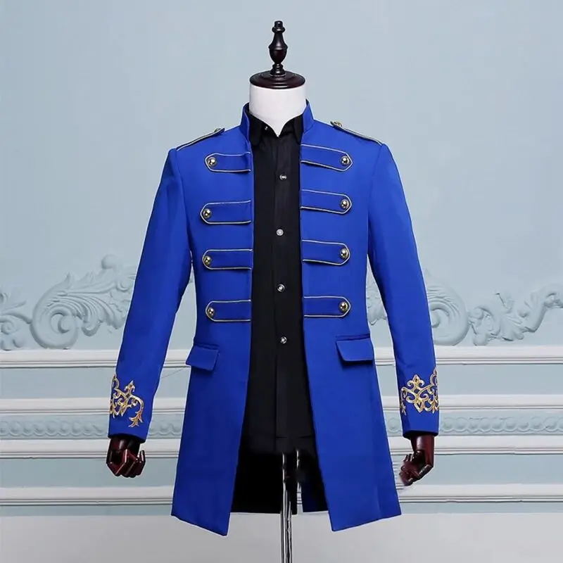 Длинный пиджак для мужчин модный блейзер жениха одежда выпускного певиц