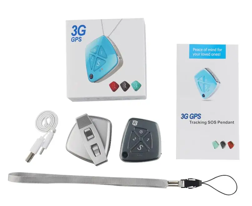 3g RF-V42 gps трекер 3g мини-ожерелье персональный локатор с функцией SOS& Fall Alarm мониторинг камеры двусторонняя связь Google карта - Цвет: Black-Box