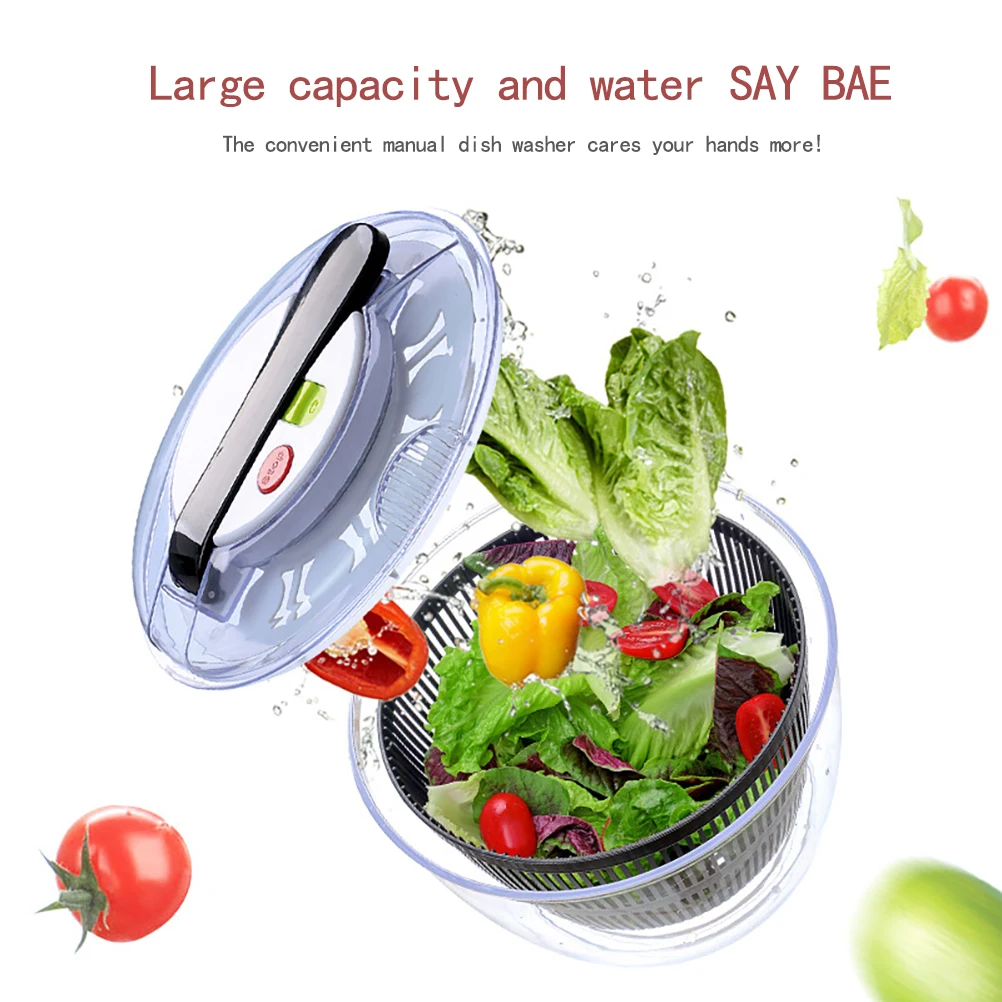 

Manual Vegetable Dehydrator Press Small Salad Washer Spinner Drainer Basket Dryer Fruit Dehydration Colander Fold Kitchen Tool