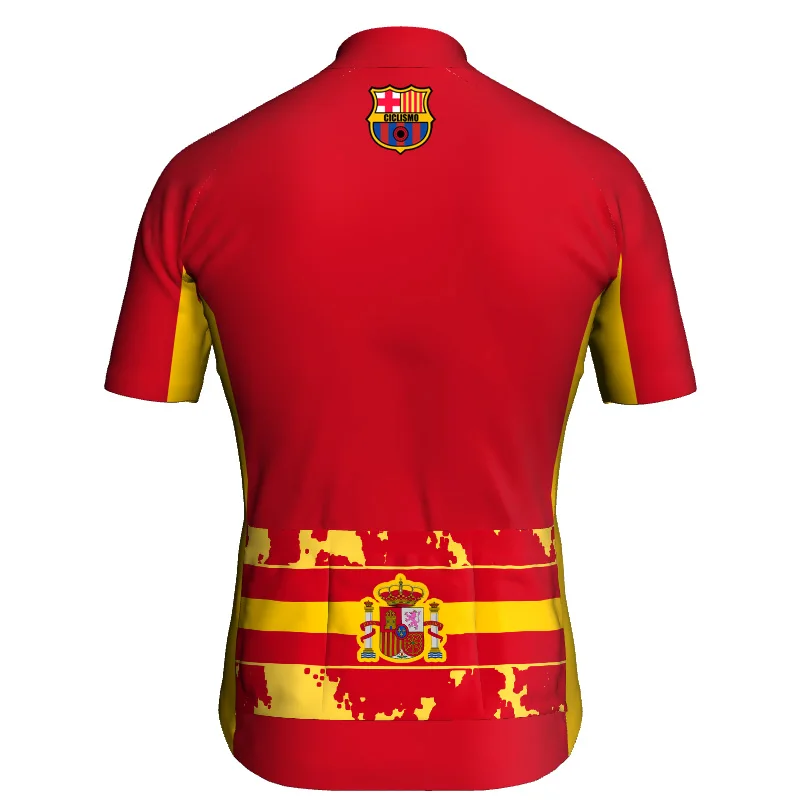 Испания Наружная футболка с длинным рукавом для велосипеда Красная куртка Профессиональная гонка Дорога Горный маиллот Циклизм Спорт Топ Летняя рубашка.
