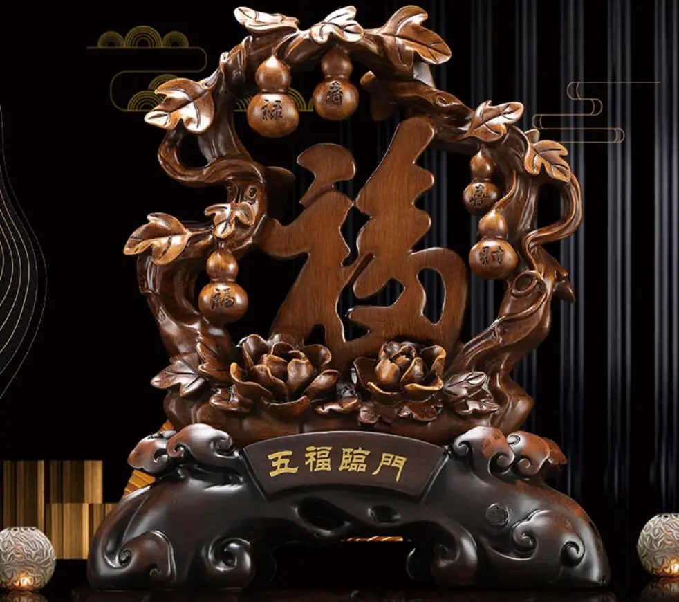 

Пять благословений LINMEN фу размещенные части богатство Тыква китайского типа перегородка экрана ГУ рамка для гостиной комнаты, декоративна...