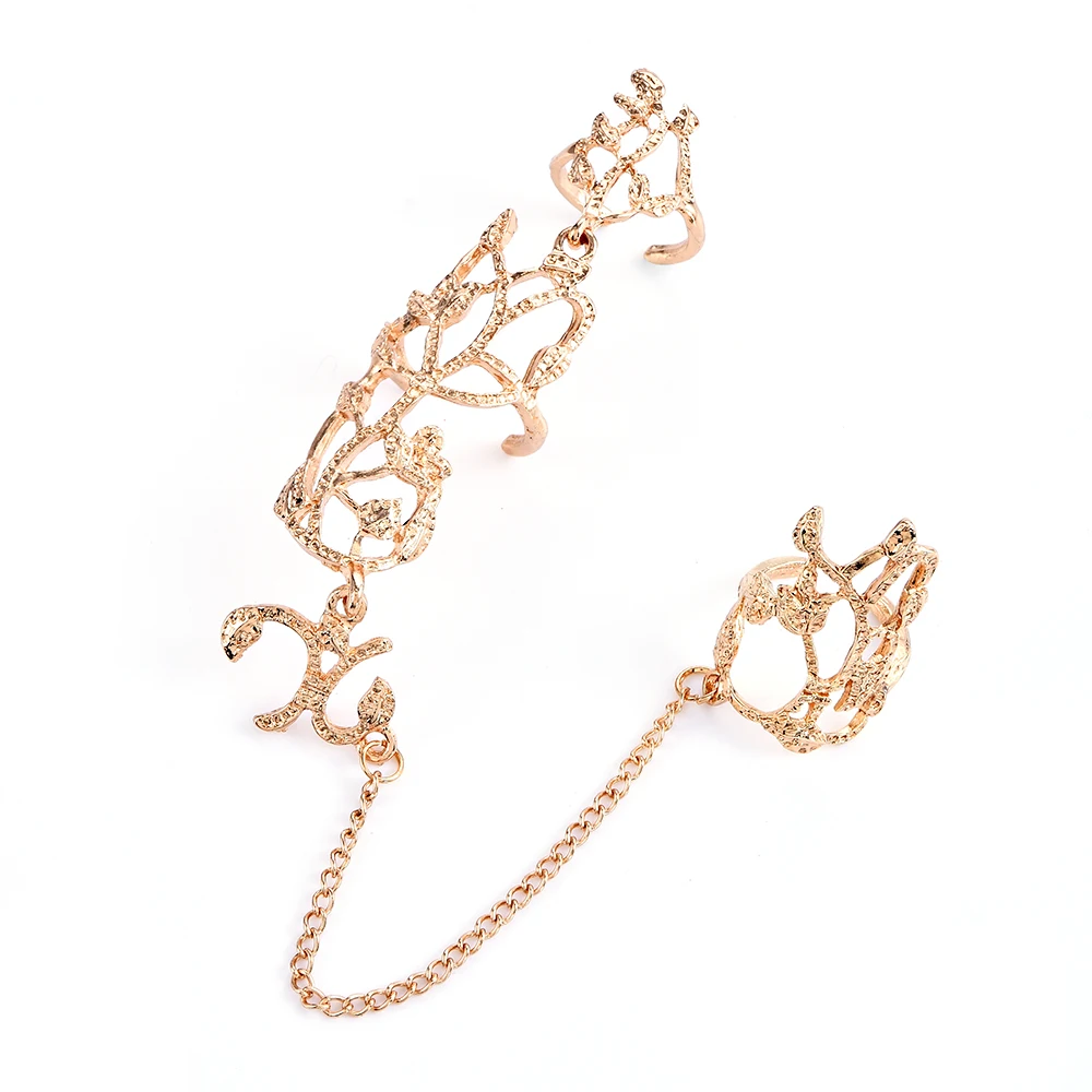 Модное женское золотистое свадебное регулируемое металлическое Золотое