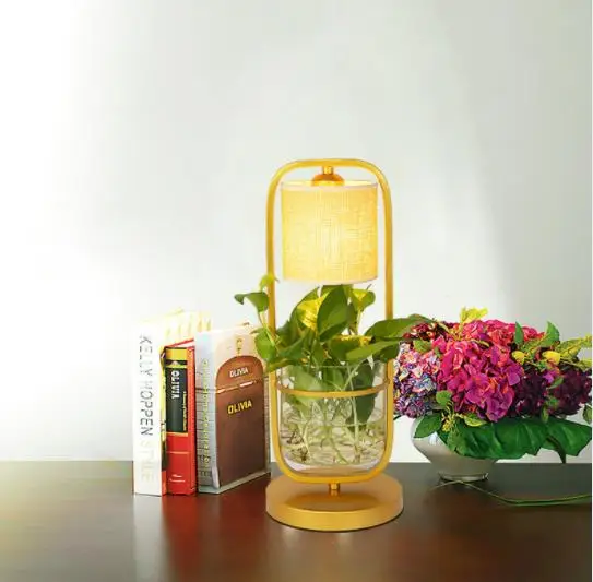 Современный китайский украшения завод Цветок торшер ткань абажур Стекло