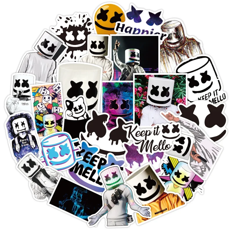 Стикеры для фанатов DJ Marshmello водонепроницаемые скрапбукинга Doctom Chris Comstock EDM Singer |