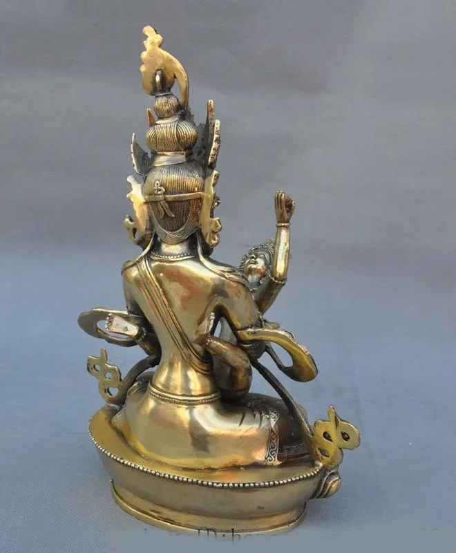 

christmas 12" Tibet Buddhism Fane Brass Mahakala Hevajra Vajra Phurpa Joy Buddha Statue New Year