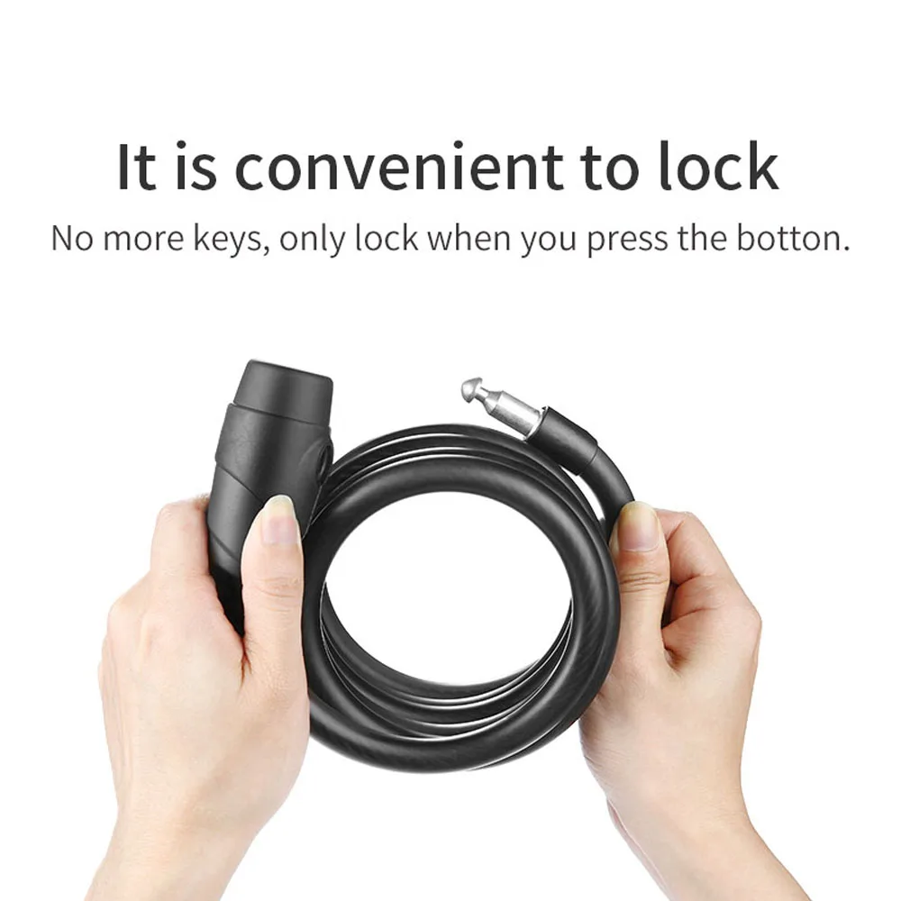 

Bike Lock 1.8m Bicycle Cable Lock Anti-theft Lock with 3 Keys Cycling Steel Wire Security MTB Road Bicycle Locks