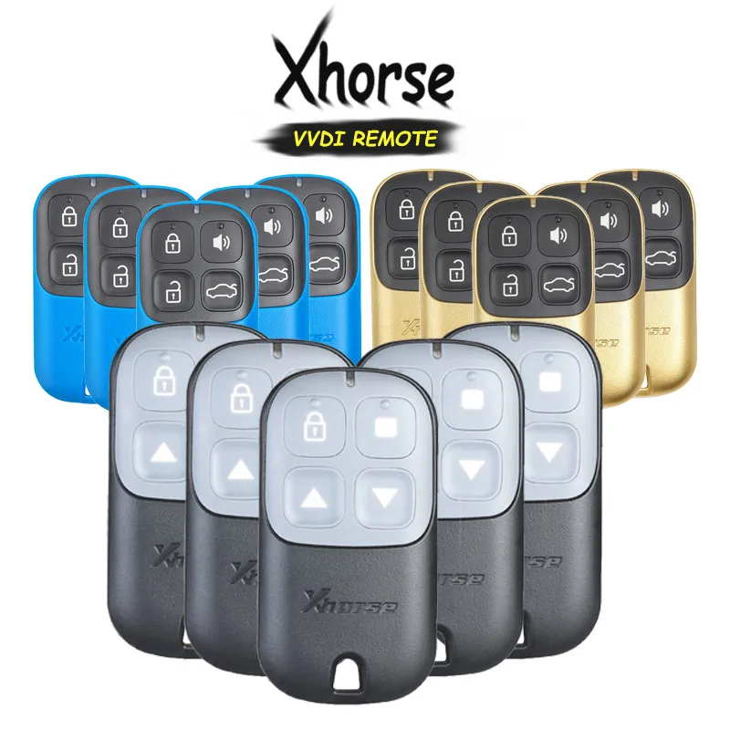 

KEYECU 5x XHORSE (English Version) Multicolor 4 Button Universal Remote Key Fob for VVDI Key Tool VVDI2 Yellow / Blu / Black