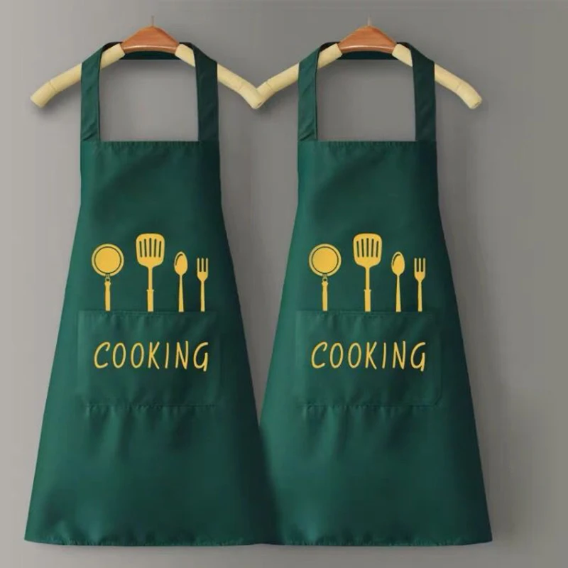 

Apron women fashion household kitchen waterproof and oil-proof lovely cooking apron supermarket food shop uniform