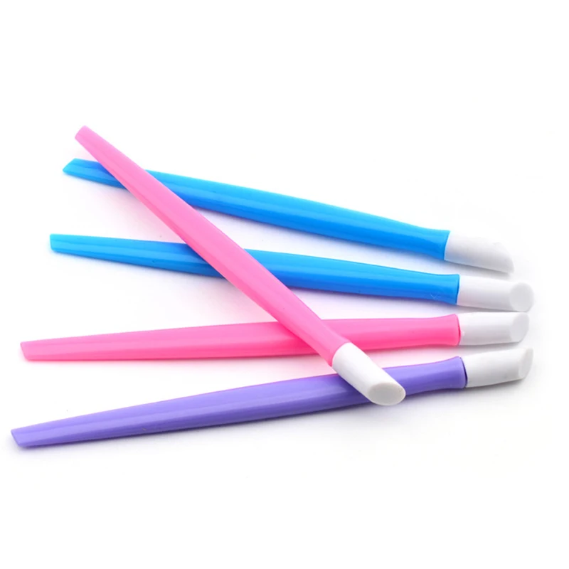 1 шт. мягкий пластиковый толкатель для ногтей двухсторонняя резиновая ручка