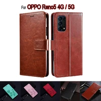 cover for oppo reno5 4g 5g case cph2159 flip phone protective shell funda for oppo reno 5 case wallet leather book etui hoesje