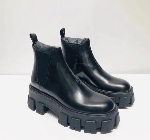 Женские ботильоны женские кожаные ботинки челси с проушиной и круглым носком