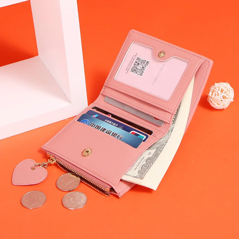 Подвеска в форме сердца Женский кошелек на молнии карман для монет держатель