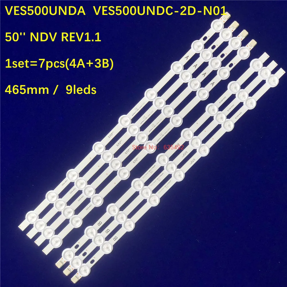 7PCSLED Подсветка подсветка полосы 9 лампы для Pana sonic 50 ''NDV REV1.1 ТВ A B HITACHI 50HYT62U TX 50A300B