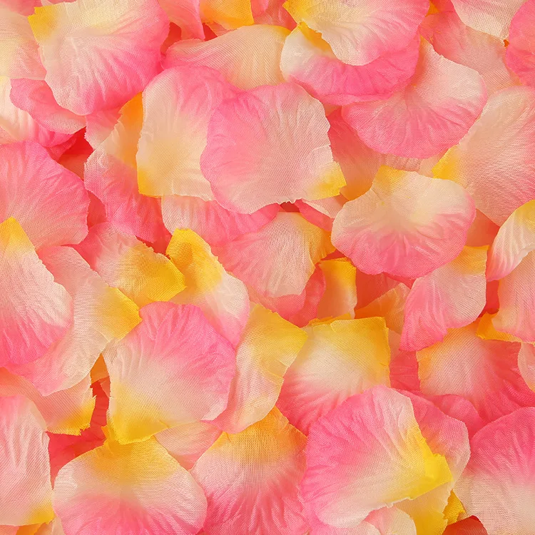 pink white yellow 500 шт шелковые искусственные цветы розы для невесты свадебные украшения лепестки настольные цветы девичник вечерние украшения для свадьбы, B - Цвет: pink white yellow