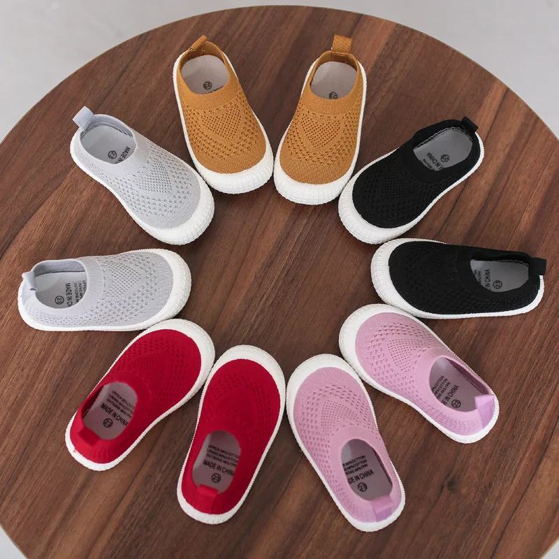 Children Casual Shoes Kids Sneakers Candy Soft Stretch Fabric Breathable Slip-on Sports For Boys Girls Fashion Hot 2022 | Детская одежда