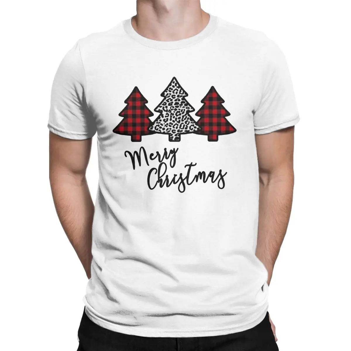 

Merry Christmas New Fashion Tree T Shirt Men Women 100% Cotton Vintage T-Shirts Santa Tees Short Sleeve Clothes Plus Size