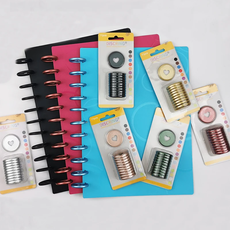 

11pcs/1box Colour Mushroom Hole 35mm Plastic Matte Binding Discs Notebook Binder Ring Discs Button Planner Binder DIY Scrapbook