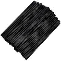 100 disposable straws single individually wrapped black artistic kinkable straws high quality plastic long drinking straws